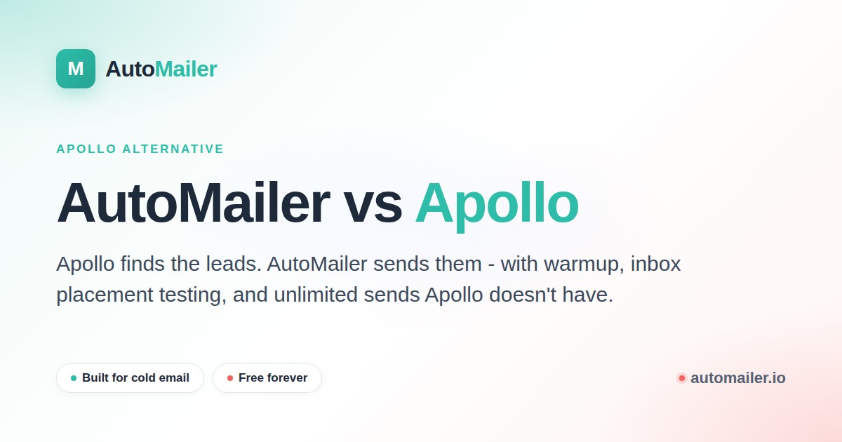 Apollo Alternative for Cold Email: AutoMailer vs Apollo.io