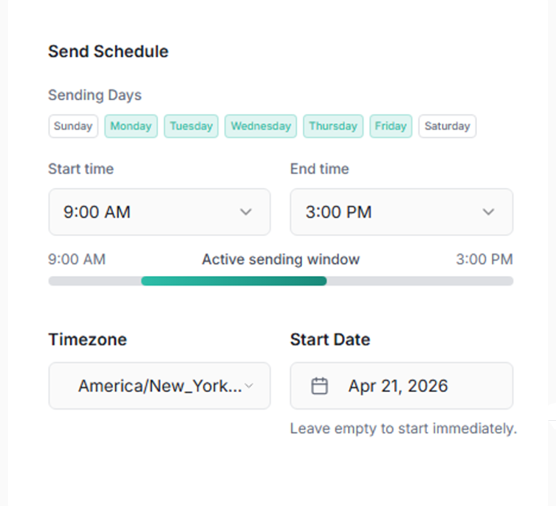 AutoMailer A/B testing dashboard with subject line, copy, and send time variants